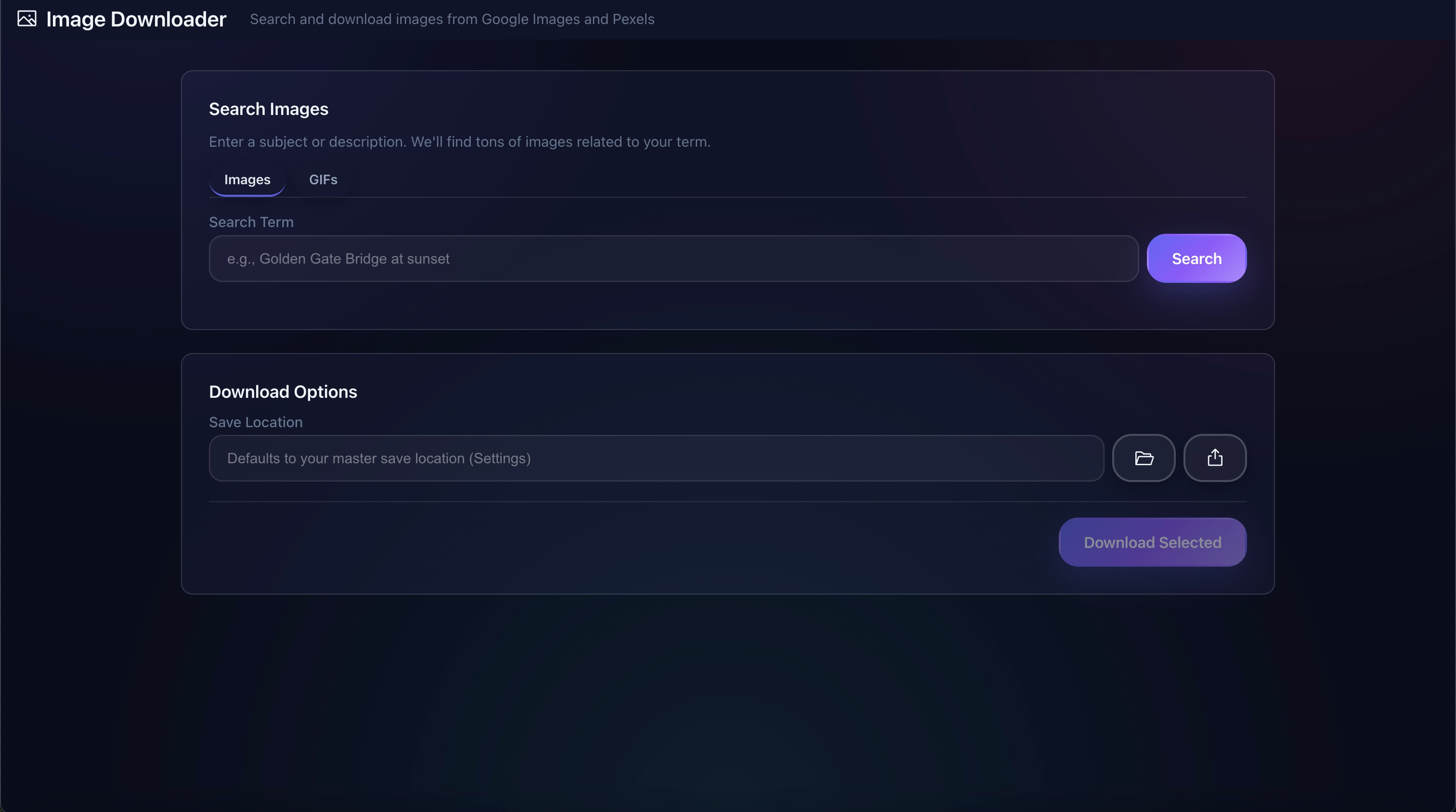 Screenshot: Image Downloader