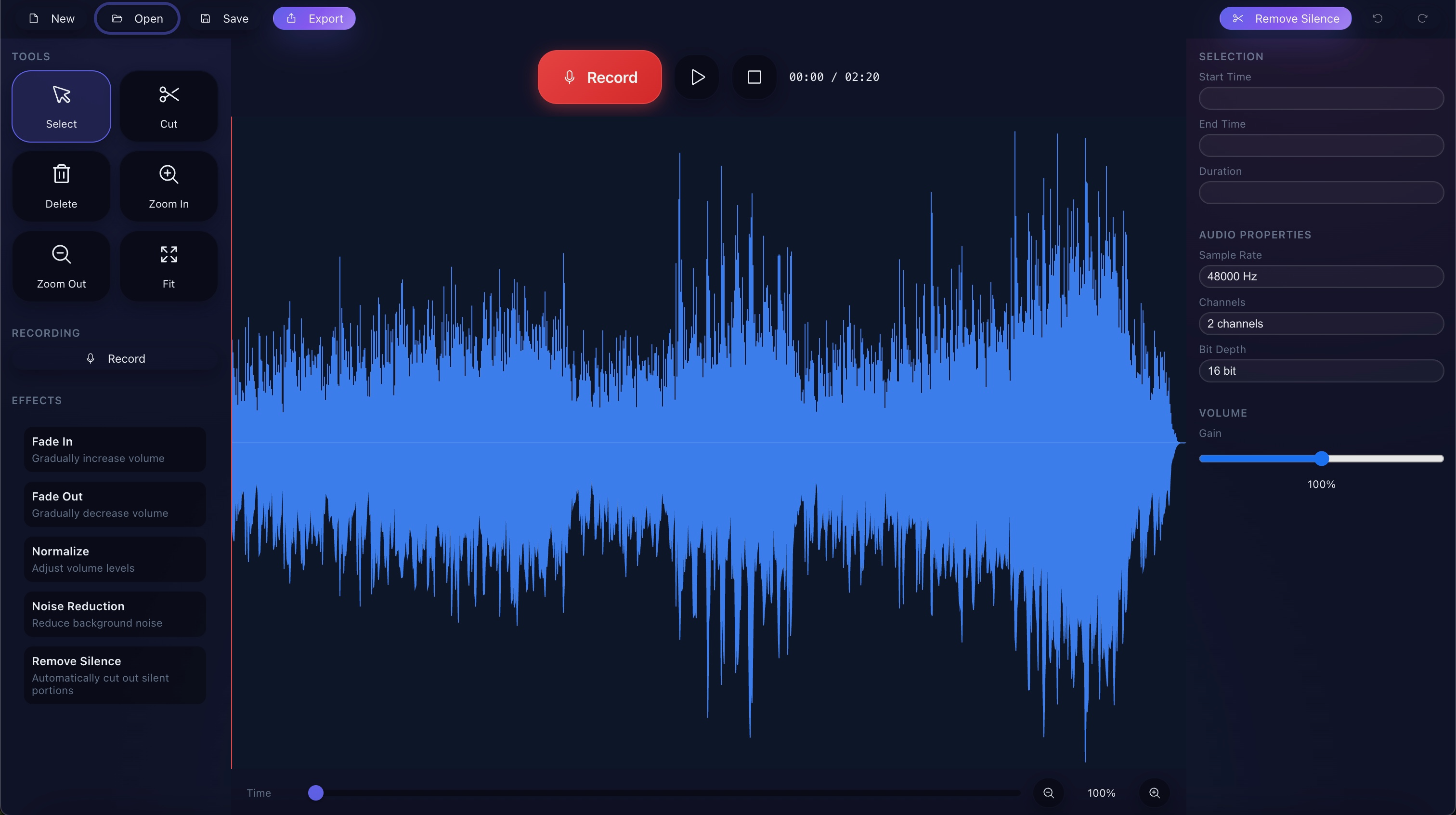 Screenshot: Voice Editor